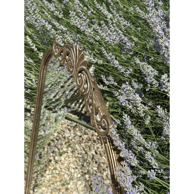 Metal Mirror with Gilded Metal Pediment, 2000s For Sale - Image 7 of 11