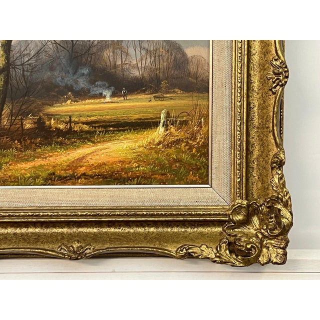 Farm in the Woods at Winter in the English Countryside with Warm Brown Colours Circa 1990 For Sale - Image 13 of 15