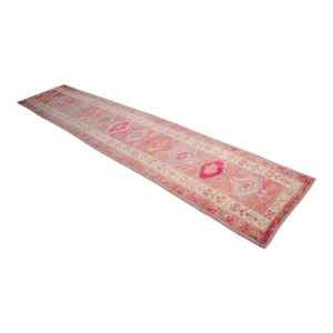 Hand-Knotted Kurdish Runner Rug - 3′3″ × 15′4″