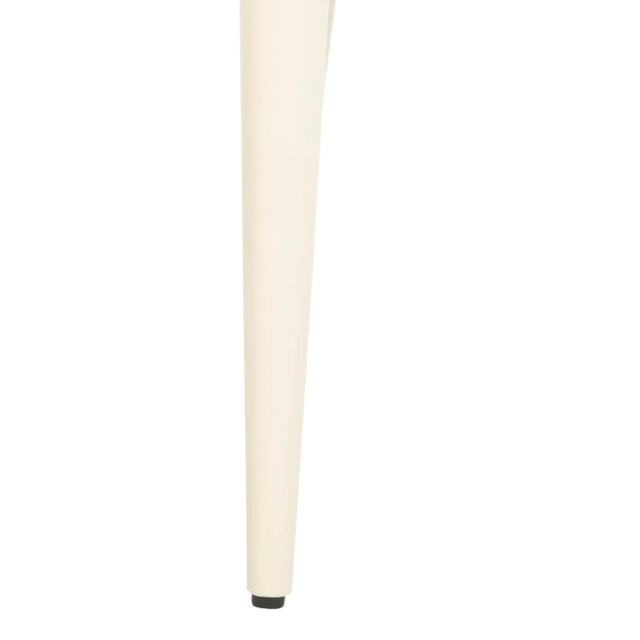 Metal 18'' Leather Side Chair , Buttercream - a Pair For Sale - Image 7 of 9