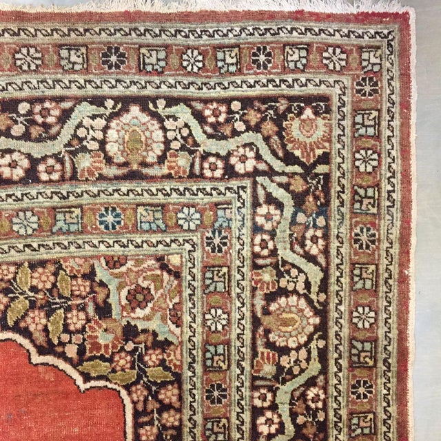 Orange Antique Circa 1900 Terracotta Tabriz Area Rug 4ft 2in X 5ft 11in For Sale - Image 8 of 8