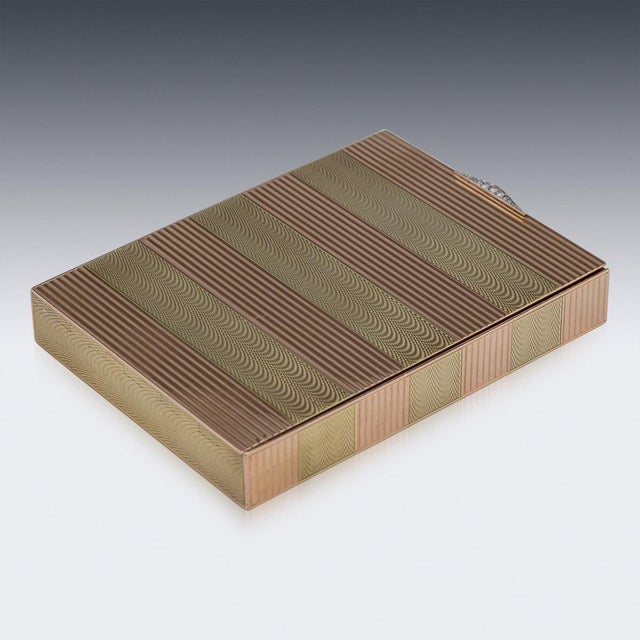 Antique French Bi-Colour 14k Gold Cigarette Case from Charlton & Co., 1920s For Sale - Image 6 of 18