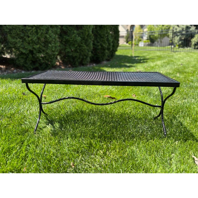 Metal 1960s Mid-Century Modern Sculptura Black Iron Coffee Table by Woodard, Attributed For Sale - Image 7 of 8