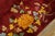 Early 20th Century 1930s Red Burgundy Floral Antique Chinese Art Deco Rug 8' 6" X 11' 6" Handknotted Wool Carpet For Sale - Image 5 of 6