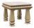 Kreiss Contemporary Travertine Stone Carved Wood Accent Table For Sale