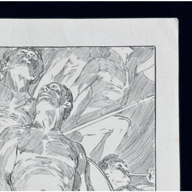 1930s 1930s Art Advertisement Man With Piano For Sale - Image 5 of 10