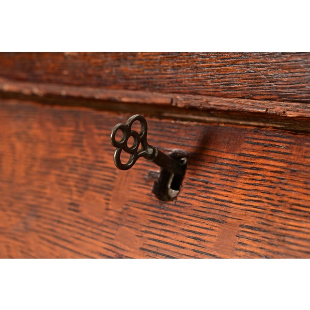 Wood Stickley Brothers Style Antique Mission Oak Arts & Crafts Double Bookcase With Drop Front Secretary Desk, Circa 1910 For Sale - Image 7 of 15