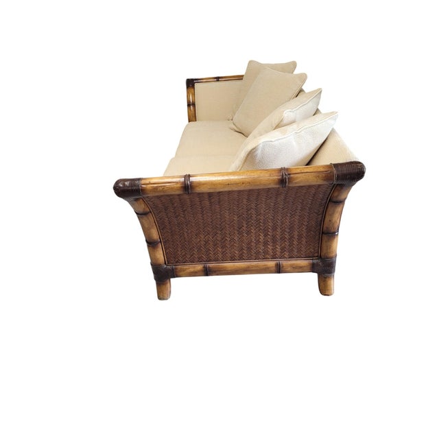 Postmodern Flared Arm Tuxedo Sofa in Textured Velvet For Sale - Image 9 of 18