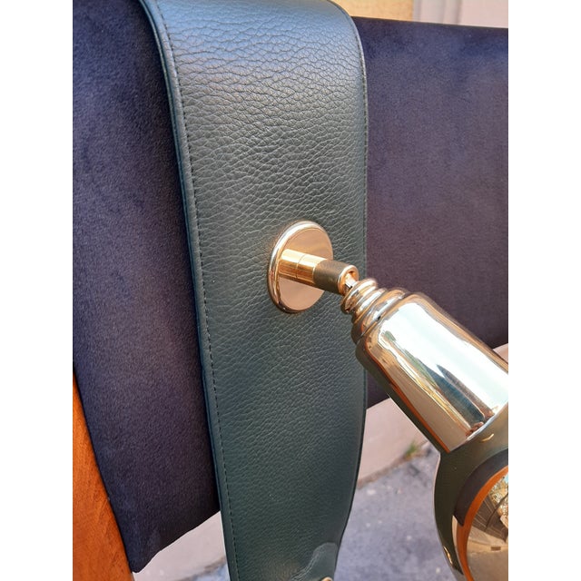Model LP01 Armchair Lamp in Dark Green, Polished Brass with Power Bank Charging by Luigi Caccia Dominioni for B&B Italia, 1990s For Sale - Image 4 of 12