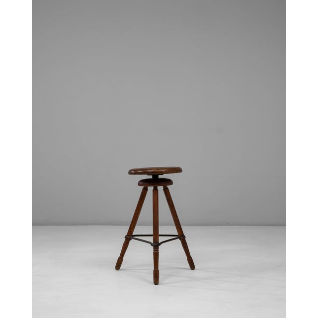 1920s French Adjustable Swivel Stool With Tripod Base For Sale - Image 16 of 18