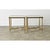 A pair of vintage, midcentury French brass and glass end/side tables in the manner of legendary firm Maison Jansen that...