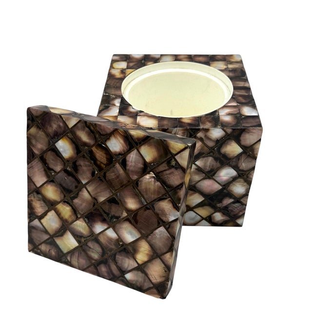 Mid-Century Mother-of-Pearl Flakes Ice Bucket, Italy 1950s For Sale - Image 10 of 17