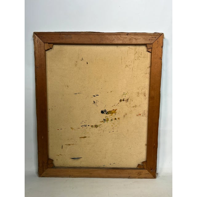 Vintage Abstract City Scape Oil on Canvas For Sale In New York - Image 6 of 12