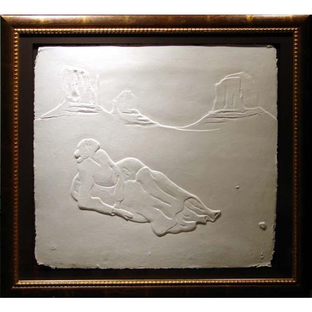 R.C.Gorman Crescent Moon Paper Cast Hand Signed Original Art For Sale
