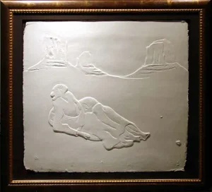 R.C.Gorman Crescent Moon Paper Cast Hand Signed Original Art