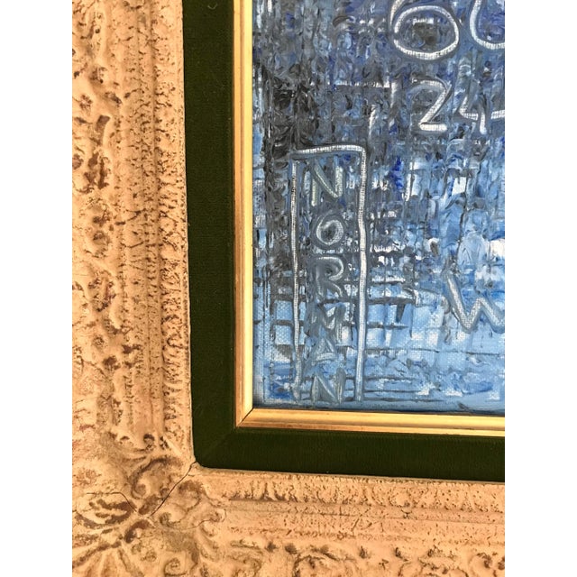 Abstract 2010s "Data City" Abstract Composition Acrylic Painting Signed Norman, Framed For Sale - Image 3 of 10