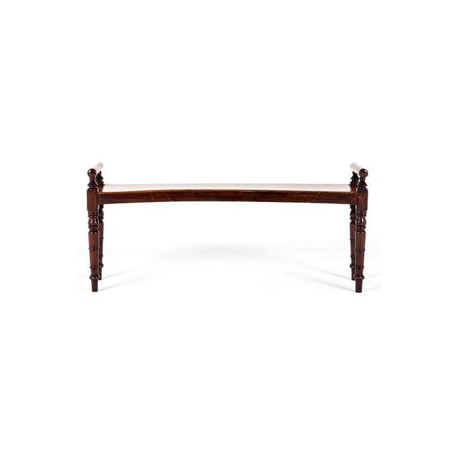 English Mahogany Hall Bench For Sale - Image 3 of 12