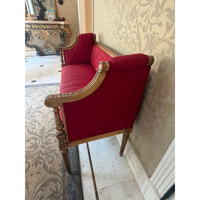 This elegant Lewis Mittman carved settee showcases the brand’s signature blend of classical design, refined detailing, and...