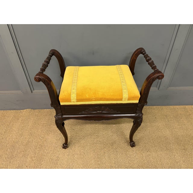 Rococo Antique Mahogany Piano Stool, 1895 For Sale - Image 3 of 16