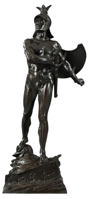 Late 19th Century Bronze The Warrior Sculpture by Auguste De Wever