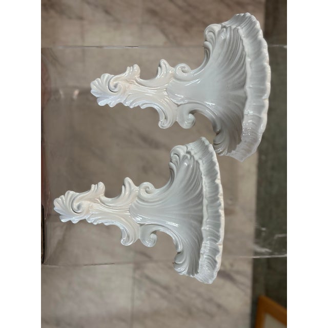Ceramic Vintage Italian Ceramic Wall Brackets, a Pair For Sale - Image 7 of 7