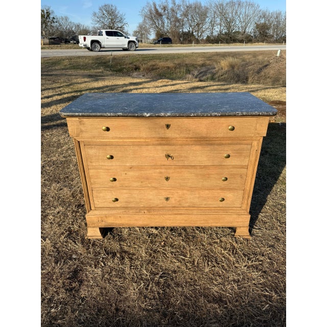 19th Century French Louis Philippe Commode from France. Made of solid Oak, with marble top, the wood was professionally...