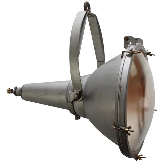 Vintage French Industrial Clear Glass Street Spotlight For Sale - Image 9 of 9