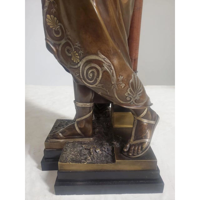 Mid 19th Century French 19th Century Parcel Silver & Gilt Bronze Sculpture of a Man & Woman For Sale - Image 5 of 13