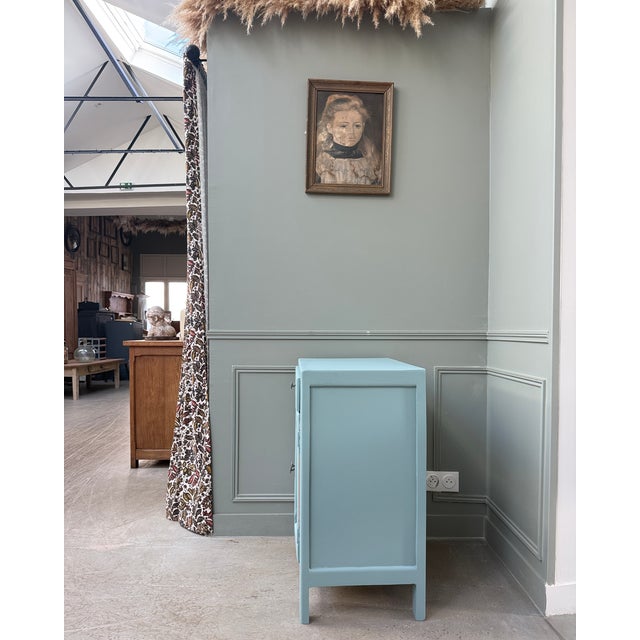 Small Parisian Blue Sideboard, 1940s For Sale - Image 4 of 10