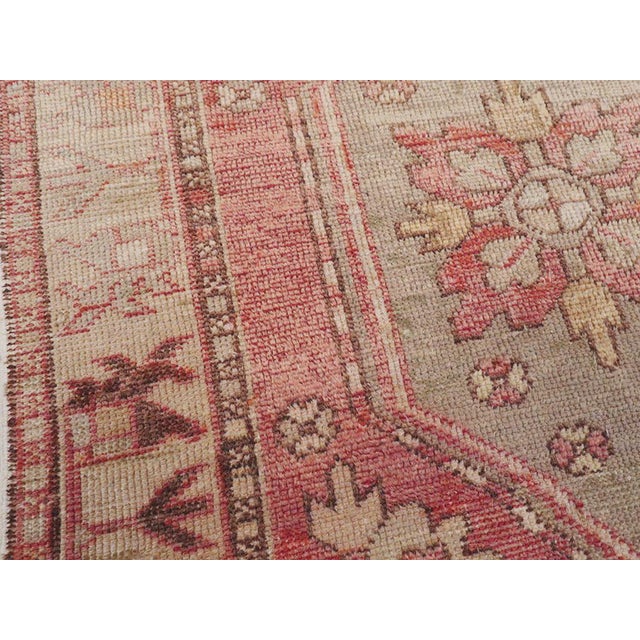 Rustic Galerie Shabab Collection Mid-20th Century Turkish Oushak Throw Rug For Sale - Image 3 of 6