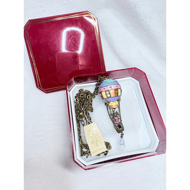 Vintage Kirk’s Folly Guardian Angel Hot Air Balloon Necklace • Mint With Tag For Sale - Image 14 of 14