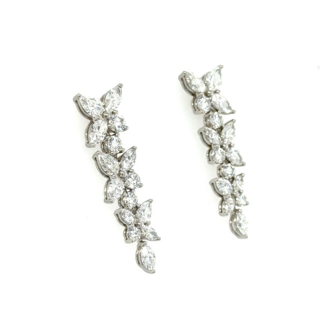 Tiffany & Co. Victoria Diamond Mixed Cluster Drop Earrings, A Pair For Sale In Chicago - Image 6 of 7