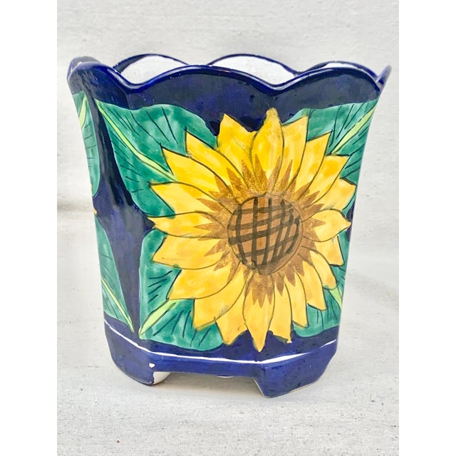 Vintage Mexican Sunflower Planter For Sale - Image 4 of 12