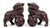 These are Chinese hand-carved wooden Foo dog guardian lion sculptures, beautifully detailed with intricate curly manes and...