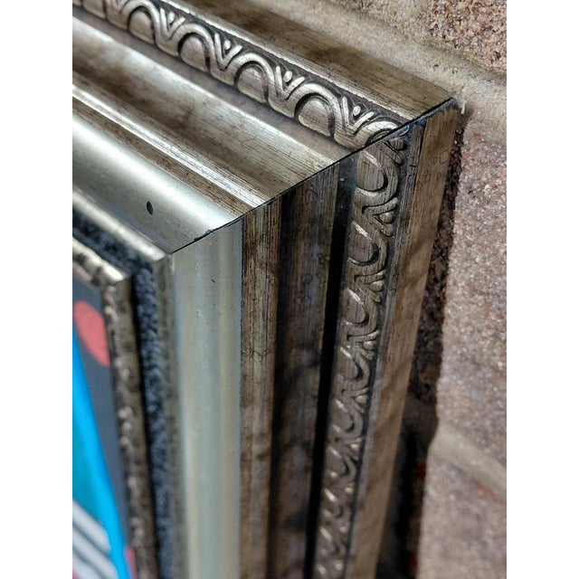 Yellow Framed "Jazz Geometry" Mixed Media on Board For Sale - Image 8 of 10