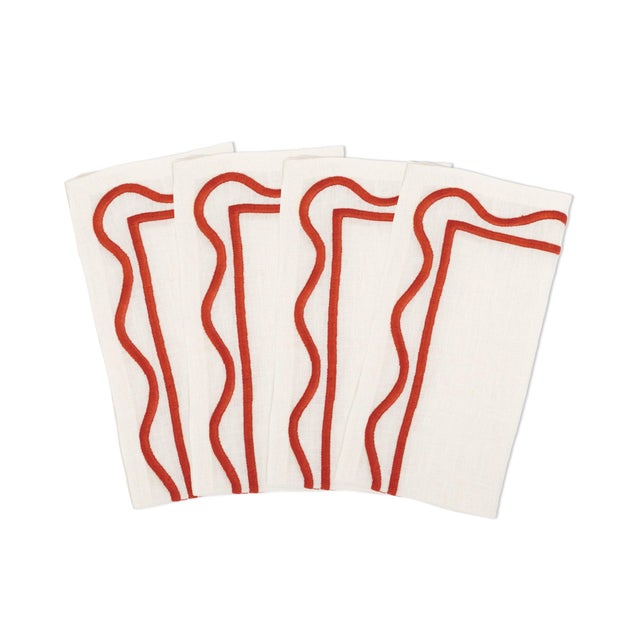 Your table deserves better than a boring paper napkin. The linen Colorblock Embroidered Napkins deliver instant (and eco-...