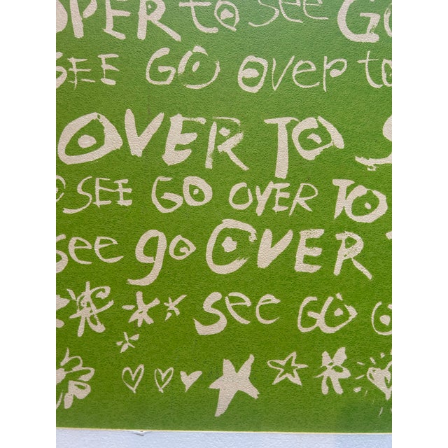 1960’s Original Pop Art Serigraph Silk Screen Print Folk Art Words For Sale - Image 4 of 5