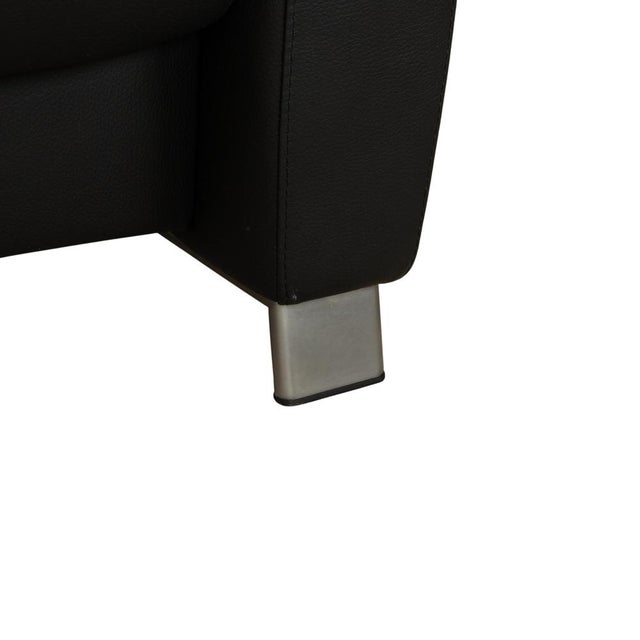 Set of Black Leather Arion Two-Seater Sofa and Ottoman with Wheels and Manual Function from Stressless For Sale - Image 10 of 18