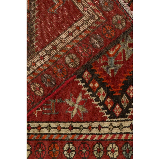 1950s Vintage Tribal Runner in Red, Orange Geometric Patterns & Motifs For Sale In New York - Image 6 of 7
