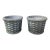 Pair of Vintage French Country Basketweave Cast Concrete Garden Planters For Sale