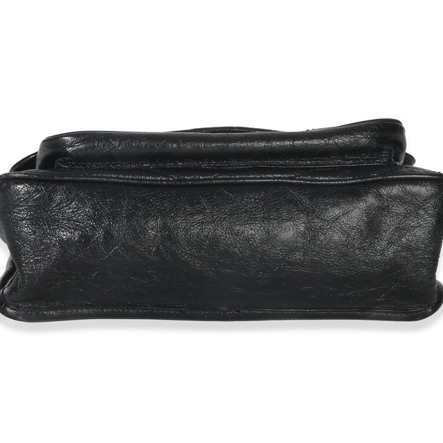 2010s Black Crinkled Calfskin Matelasse Medium Niki Chain Satchel For Sale - Image 5 of 9
