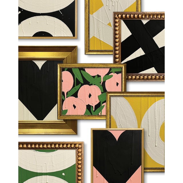 2020s Ron Giusti Mini Orchid Still Life Blush Black Acrylic Painting For Sale - Image 5 of 6