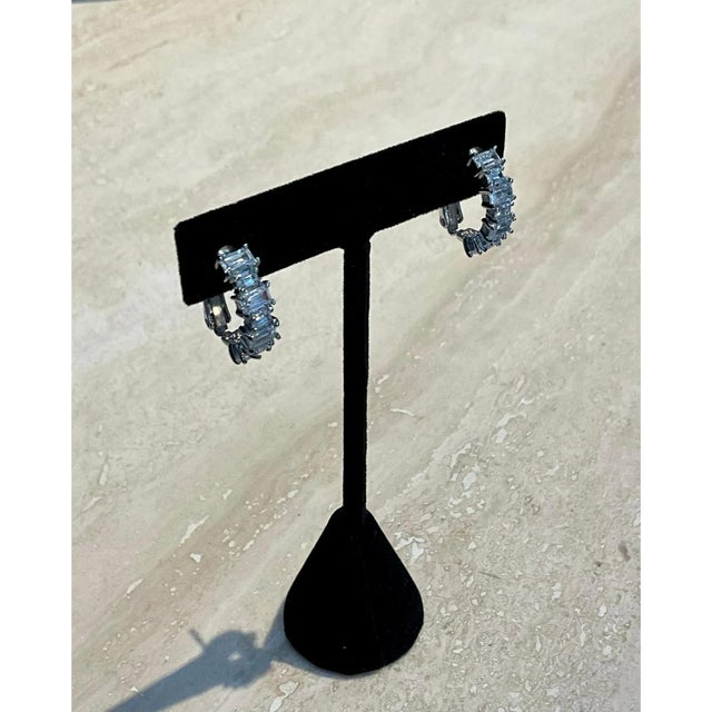 Vintage Pave Crystal Earrings For Sale - Image 9 of 12