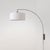 2020s Span Wall Mounted Arc Lamp, Modern Black Nickel Steel, White Fabric Drum Shade, Dimmable, Foot Dimmer For Sale - Image 5 of 5