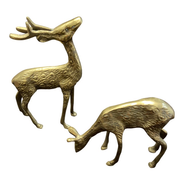 Vintage Mid Century Brass Deer figurines Vintage Mid Century Brass Deer figurines
