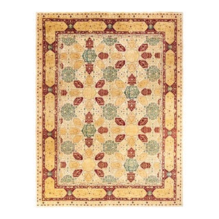 Mogul, One-of-a-Kind Hand-Knotted Area Rug in Ivory, 9' 3" x 12' 3" For Sale