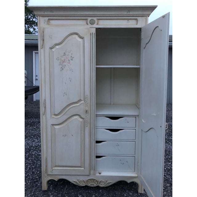 Ethan Allen Country French Floral Decorated Armoire Chairish