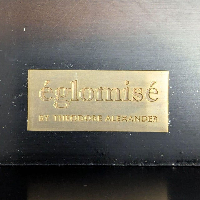 1980s Theodore Alexander Venetian Art Deco Gilded Verre Églomisé Two-Drawer Chest For Sale - Image 9 of 12