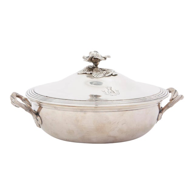 Vintage French Silverplate Covered Dish For Sale