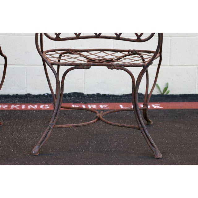 Vintage Set of Six Gregorius Pineo Faux Bois Twig Iron Outdoor Armchairs — Los Angeles, Ca, Late 20th Century For Sale - Image 17 of 18